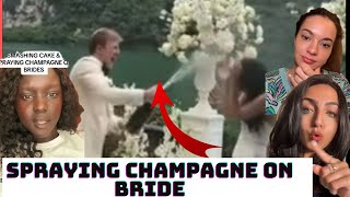 Groom Sprayed Champagne On Bride Got Everyone talking Viral Video [upl. by Arada286]