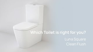 Caroma Luna Square Clean Flush Back to Wall Toilet  Which Toilet Is Right [upl. by Ynohta]