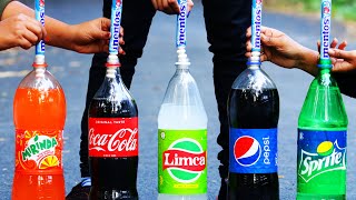 Experiment Mentos vs Coca Cola vs Pepsi vs Sprite vs Fanta vs Limca [upl. by Ainyt913]