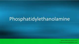 Pronunciation of the words quotPhosphatidylethanolaminequot [upl. by Adnal]