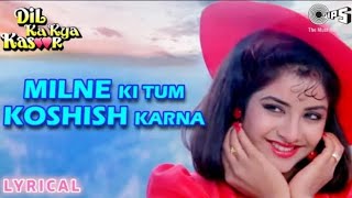 Milne Ki Tum Koshish Kerna  Dil Ka Kya Kasoor  Kumar Sanu Asha Bhosle  Prithvi amp Divya Bharti [upl. by Regor856]