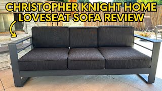 Review Christopher Knight Home Cape Coral Outdoor Loveseat Sofa with Tray [upl. by Schiffman581]