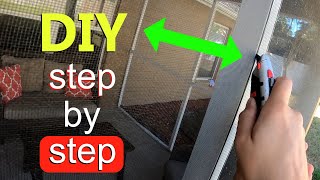 How To Replace Patio Screen  Full Replacement Walkthrough with 5 EASY DIY STEPS [upl. by Dorca]