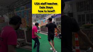 USA staff dont know that they are teaching bowling to legend Dale Steyn 😂 shorts dalesteyn [upl. by Nomyar]