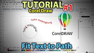 Tutorial Coreldraw 1  Cara mudah membuat teks Melengkung atau Melingkar Belajar Coreldraw [upl. by Ecargyram670]