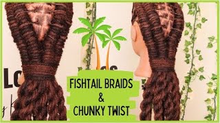 Loc Style Tutorial 47  Fishtail Braids and Chucky Twist  Easy amp Simple  Dreadlock Hairstyles [upl. by Almita]