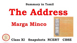 The Address by Marga Minco  Class 11  SNAPSHOTS  NCERT  CBSE  in Tamil [upl. by Duston]