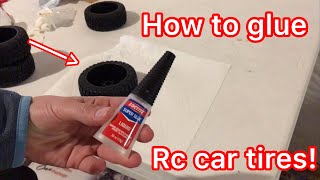 How to Glue RC car tires  With super glue [upl. by Omoj834]