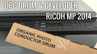 RICOH MP 2014 Replacing Drum Charging Roller Drum Blade Developer RICOH MP2014 [upl. by Annyl]