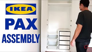 IKEA PAX Wardrobe Assembly With Doors and Soft Closing Hinges [upl. by Frierson472]