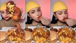 ASMR MUKBANG spicy food egg Spicy sausage noodles [upl. by Sherwynd927]