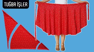 How to Make Wrap Skirt with Side Knot  Tuğba İşler [upl. by Freudberg]