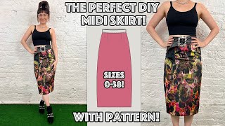 DIY Midi Skirt Sew Along With Printable Sewing Pattern [upl. by Emanuele]