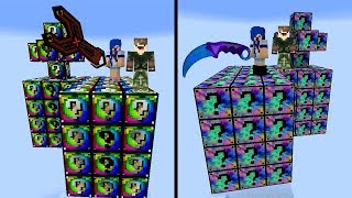 ILHA ESPIRAL vs ILHA TODOS OS LUCKY BLOCK l MINECRAFT ILHA LUCKY BLOCK [upl. by Kolivas]