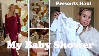 Baby Shower Vlog and Presents Haul [upl. by Millan137]