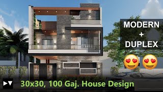 30x30 House Design 100 Yards  3D Walkthrough  Home decorating ideas  Home Tour [upl. by Aeneas]