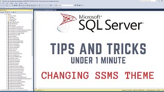 Changing themes in SSMS SQL sqlserver database [upl. by Regnig]