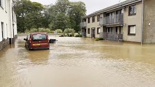 Neighbourhood flooded as Storm Babet hits Scotland  AFP [upl. by Bierman706]