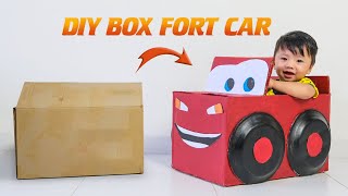 DIY I How To Make a Cardboard Box Car I Lightning McQueen [upl. by Danna]