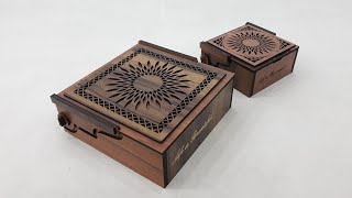 How to Make a Wooden Gift Box with Laser Cutting  Easy DIY Assembly [upl. by Koss]