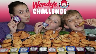 1 YEAR ANNIVERSARY MUKBANG  SIBLINGS WENDYS CHICKEN NUGGET CHALLENGE REMATCH [upl. by Jordison]