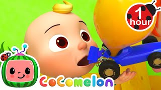 Toy Balloon Car Race  Little Angel amp Cocomelon Nursery Rhymes [upl. by Nahsyar]