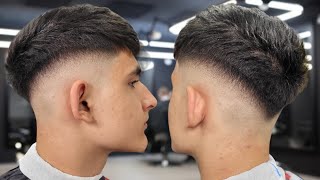 COMO HACER UN MID FADE EN V ✅️ paso a paso video tutorial corte de pelo hombre barbershop mexico [upl. by Charity268]