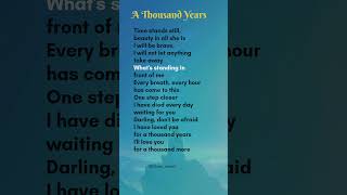 A Thousand YearsVerse 2  Christina Perri lyrics lyrics love [upl. by Nylesaj]