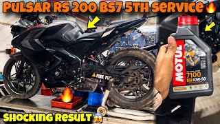 Bajaj Pulsar Rs 200 bs7 5th Service 🔥  Filling Motule Oil In Bike 😰  Shocking Results 🥵 [upl. by Narhet571]