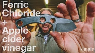 Acid Etching your knives  knife makers daily vlog [upl. by Kowal]