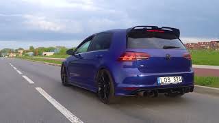 GOLF R MK7 LAUNCH CONTROL  CUSTOM CAT BACK EXHAUST [upl. by Horodko]