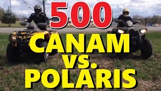 Canam outlander 500 vs Polaris Sportsman 500 [upl. by Ahsinna465]