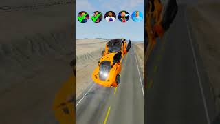 🚘CR7 vs Messi vs Mbappe vs Neymar vs Rings Jump Challenge⚽️ beamngdrive simulatorshorts football [upl. by Bathsheba]