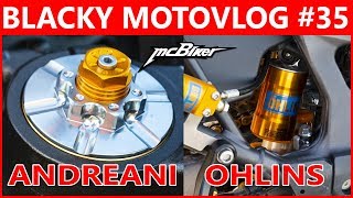 MONOAMMORTIZZATORE OHLINS E CARTUCCE ANDREANI  BLACKY MOTOVLOG 35 [upl. by Ellered]