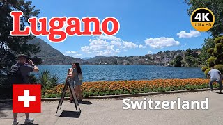 Lugano Switzerland 🇨🇭 4K Walking Tour  July 2024 [upl. by Adnilra]