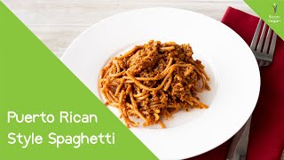 Puerto Rican Style Spaghetti With A Vegan Meat Sauce Recipe  Rican Vegan [upl. by Gabbie]