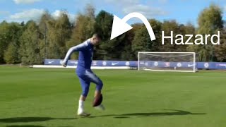 Eden Hazard amazing skills with rugby ball vs Willian  hazard 10 out of 10  hazard won vs Willian [upl. by Astrea]