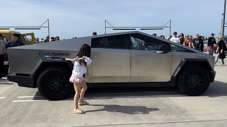 Tesla cyber truck gets vandalized at South OC cars and coffee cops called [upl. by Adnaram]