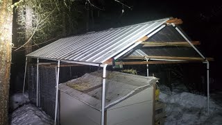 Adding Metal Roofing Onto Portable CarportShelter  Harbor Freight Shelterlogic [upl. by Danyelle]