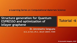 Structure generation for Quantum ESPRESSO and optimization of bilayer graphene [upl. by Waylan]