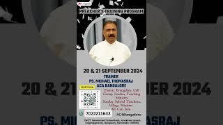 Preachers Training Program  Ps Michael Thomasraj [upl. by Nairod]