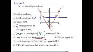 symétrie axiale exercices  1et2 Niveau 2éme année collège [upl. by Jary571]