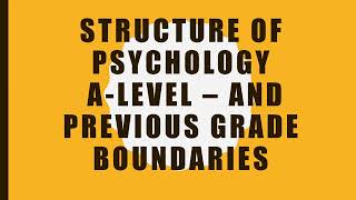 The Structure of Psychology AQA ALevel  past grade boundaries [upl. by Moseley813]