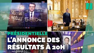 Comment les chaînes télé ont annoncé la réélection dEmmanuel Macron [upl. by Raynata]