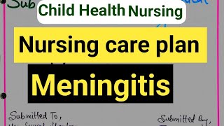 nursing care plan on meningitismeningitis पर nursing care plan कैसे बनाएcare plan on meningitis [upl. by Gensmer]