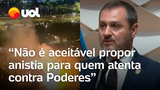 Atentado contra o STF Chefe da PF diz que anistia não é aceitável para esse tipo de pessoa [upl. by Edmonda]