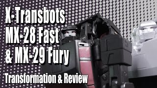 XTransbots MX28 Fast and MX29 Fury Runamuck and Runabout Rock FX Review [upl. by Hamachi]