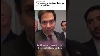 Trump pick for Secretary of State Marco Rubio on Israel [upl. by Poppas198]