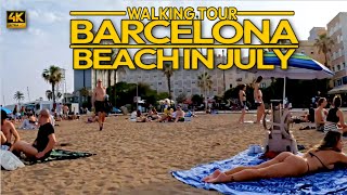 Barcelona virtual beach walk  July 2023 Spain 4K60FPS [upl. by Lilias]