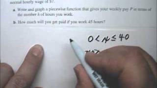 Linear Piecewise Functions 6 Overtime Pay  Tutor Algebra [upl. by Ykciv712]